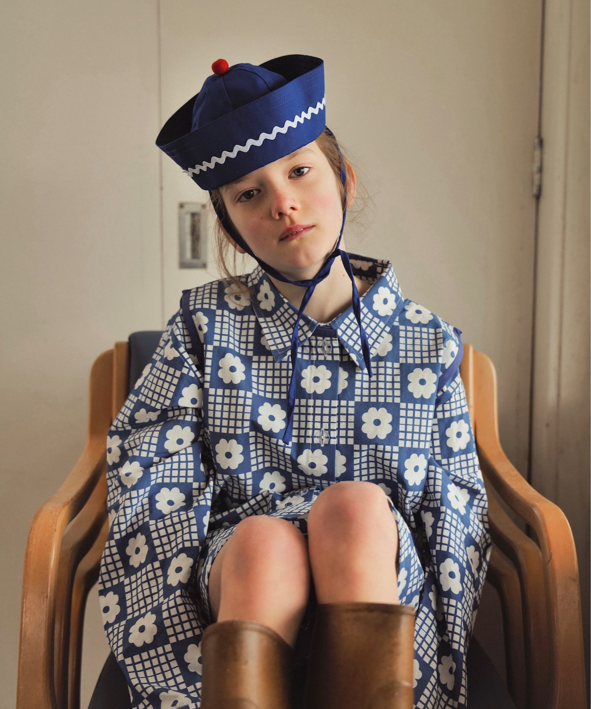 FISH & KIDS / NAVY FLOWERS RETRO SHIRT | in the