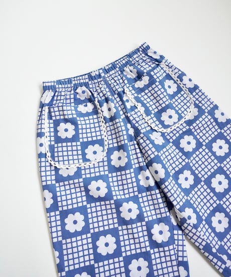 FISH & KIDS / NAVY FLOWERS RETRO PANTS