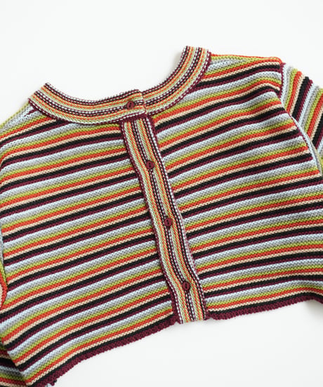 & pal / MULTI BORDER CROPPED KNIT PULLOVER
