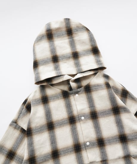 MOUN TEN. / OMBRE CHECK PULLOVER HOODIE