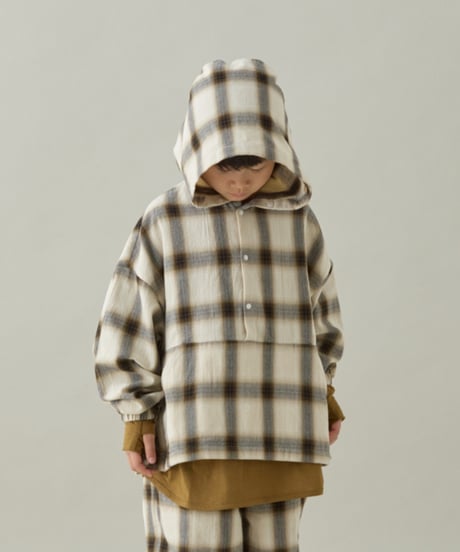MOUN TEN. / OMBRE CHECK PULLOVER HOODIE
