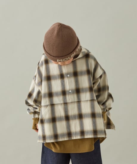 MOUN TEN. / OMBRE CHECK PULLOVER HOODIE