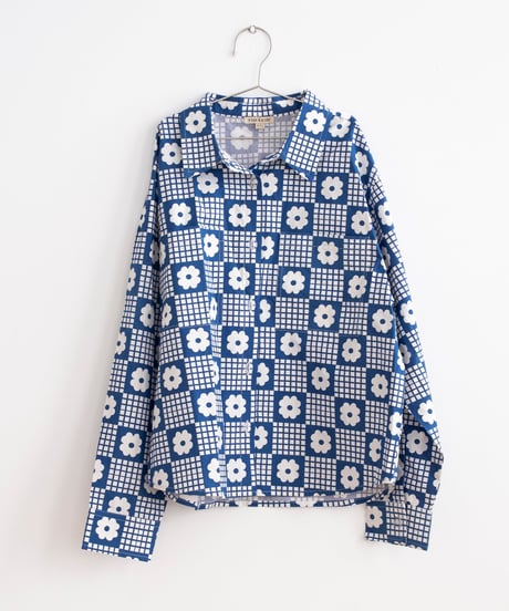 FISH & KIDS / NAVY FLOWERS RETRO SHIRT