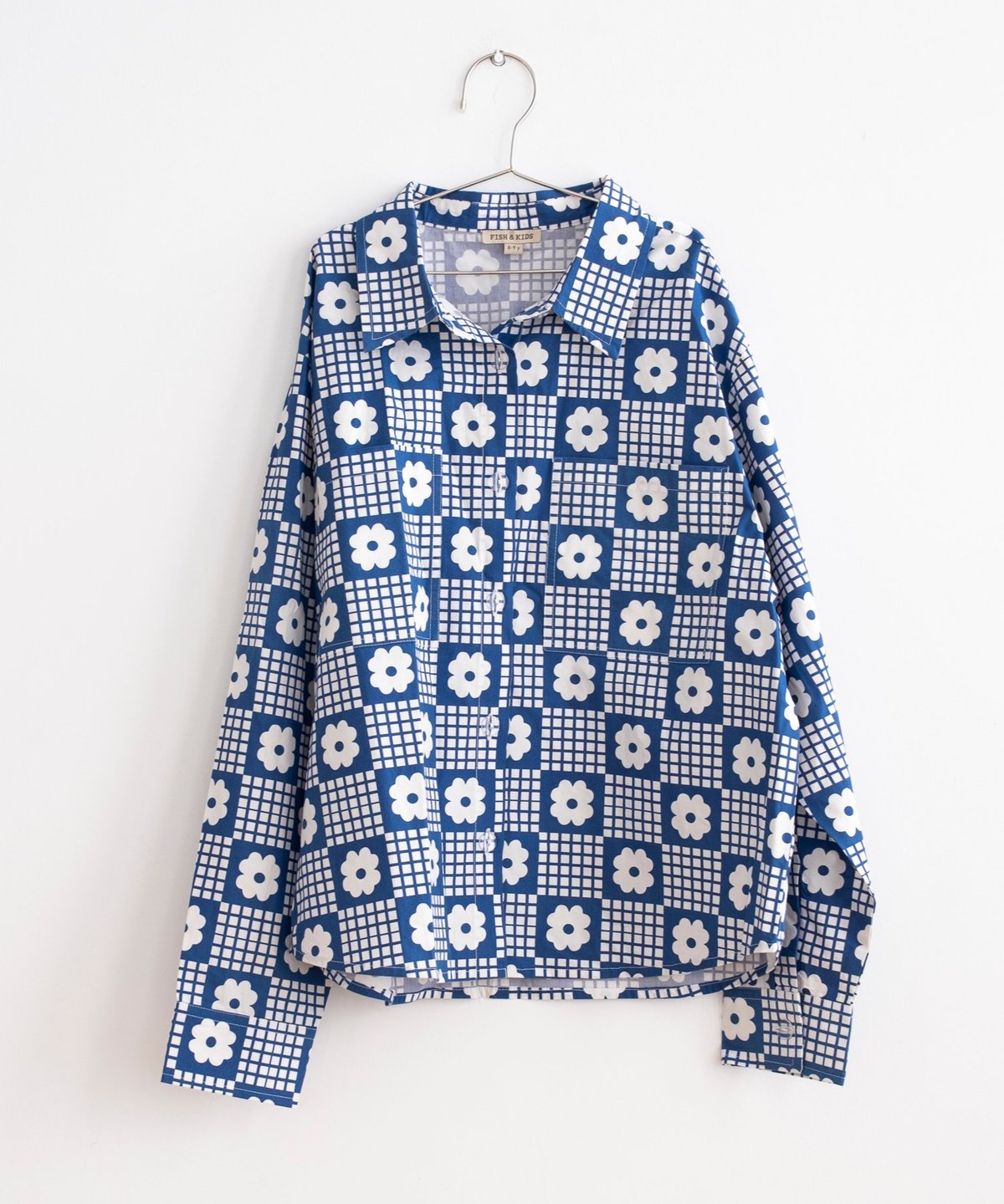 FISH & KIDS / NAVY FLOWERS RETRO SHIRT | in the