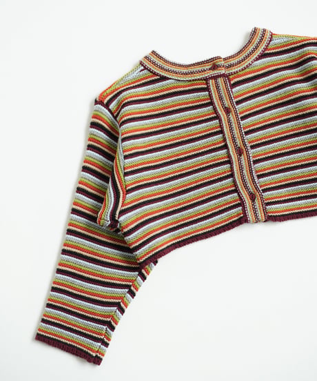 & pal / MULTI BORDER CROPPED KNIT PULLOVER