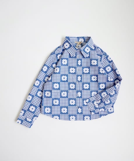 FISH & KIDS / NAVY FLOWERS RETRO SHIRT