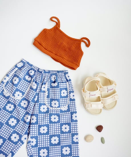 FISH & KIDS / NAVY FLOWERS RETRO PANTS
