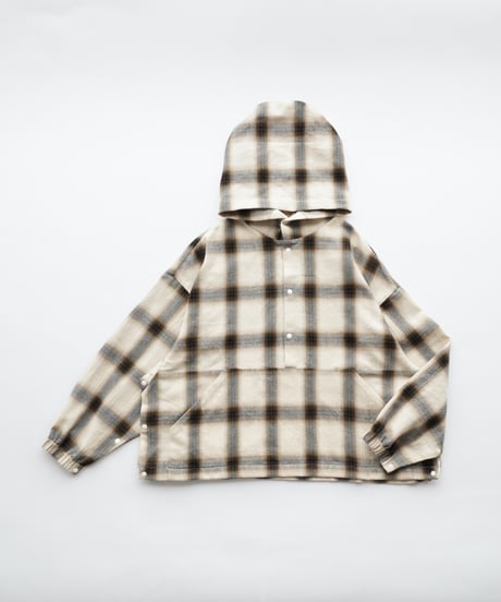 MOUN TEN. / OMBRE CHECK PULLOVER HOODIE