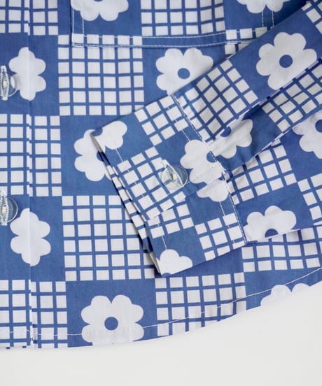 FISH & KIDS / NAVY FLOWERS RETRO SHIRT