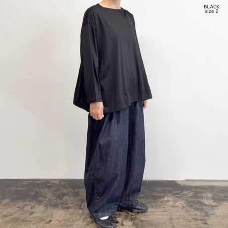 DRAWSTRING BOAT NECK L/S TEE  ドローコード ボートネック 長袖Tシャツ  A52616