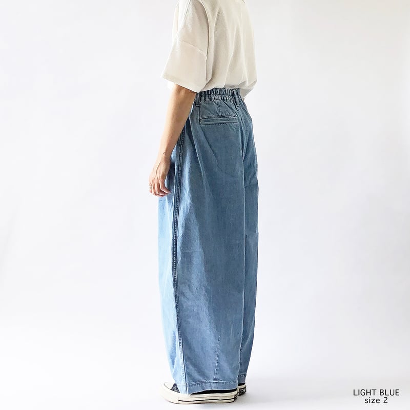 10oz DENIM CIRCUS PANTS / LIGHT BLUE 10ozデニムサーカ