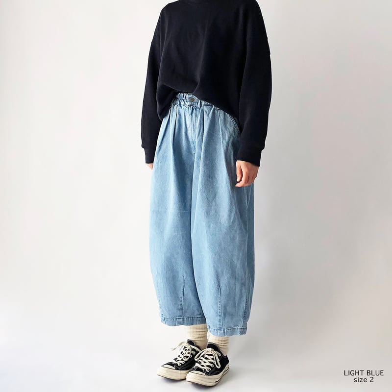 10oz DENIM CIRCUS PANTS / LIGHT BLUE 10ozデニムサーカ