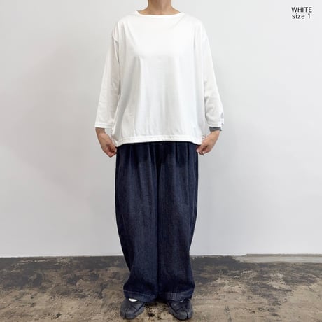 DRAWSTRING BOAT NECK L/S TEE  ドローコード ボートネック 長袖Tシャツ  A52616