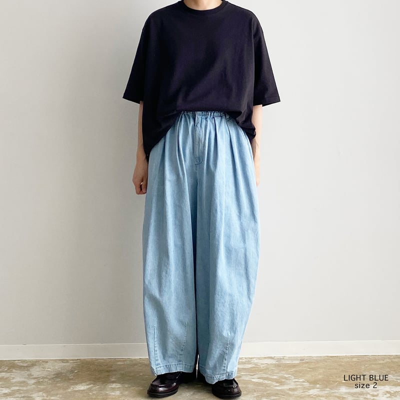 10oz DENIM CIRCUS PANTS / LIGHT BLUE 10ozデニムサーカ