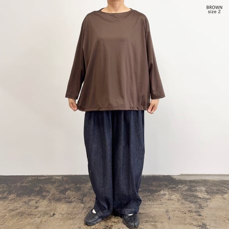 DRAWSTRING BOAT NECK L/S TEE  ドローコード ボートネック 長袖Tシャツ  A52616