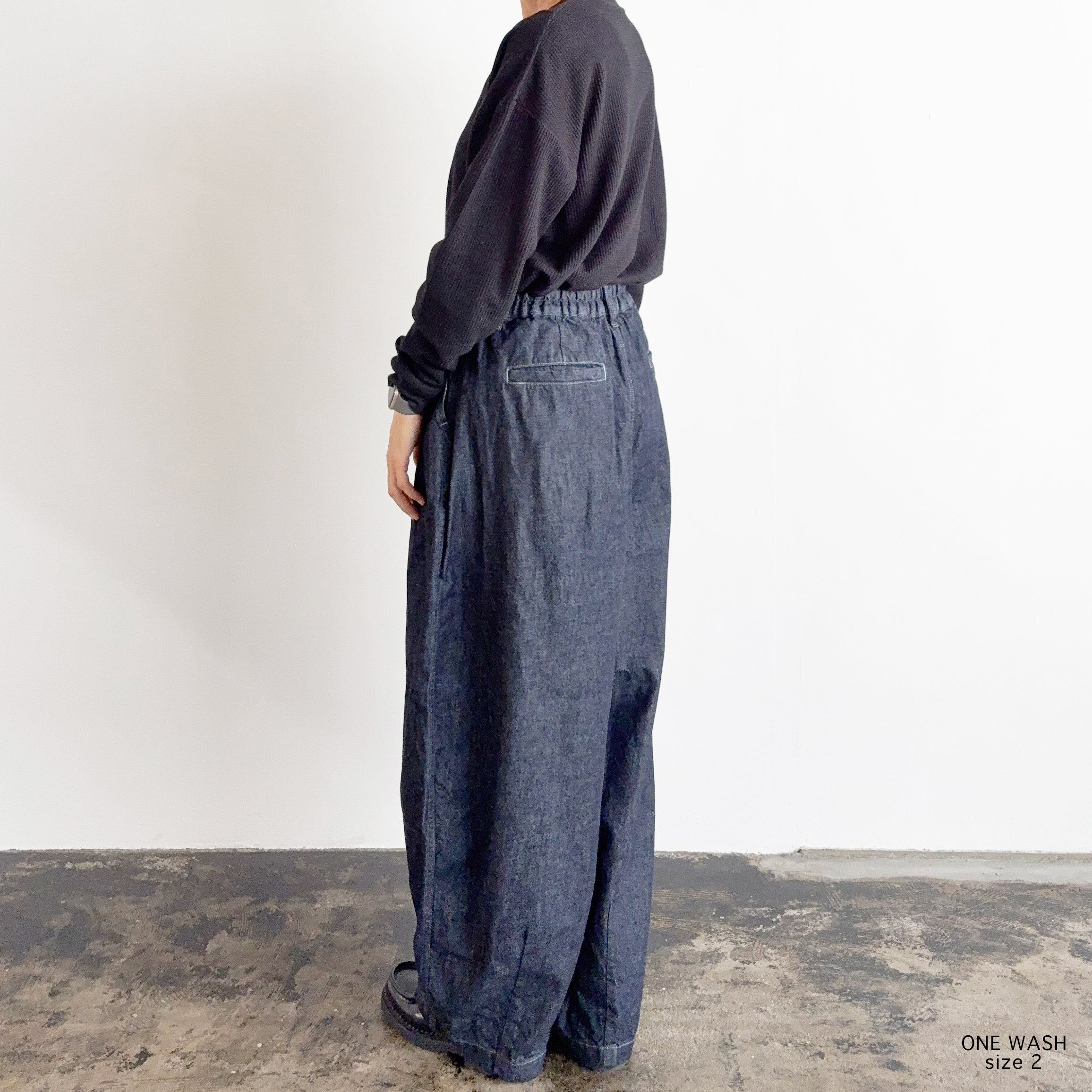 kn 　ワンウォッシュサイズ0　サーカスパンツ 10oz DENIM CIRCUS PANTS / ONE WASH 10ozデニムサーカスパ