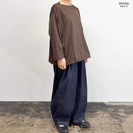 DRAWSTRING BOAT NECK L/S TEE  ドローコード ボートネック 長袖Tシャツ  A52616