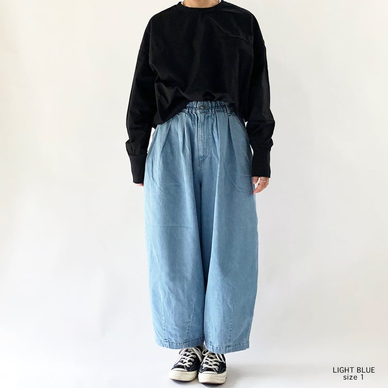 10oz DENIM CIRCUS PANTS / LIGHT BLUE 10ozデニムサーカ