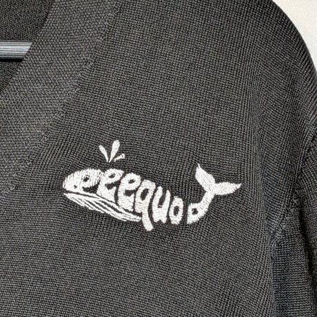 peequod白鯨ロゴ刺繍カーディガン
