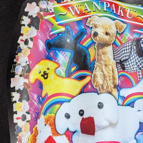 【受注生産】《まさかのさむかわコラボ》わんわん博物館〜WANPAKU〜ビッグシルエットスウェット　BLACK