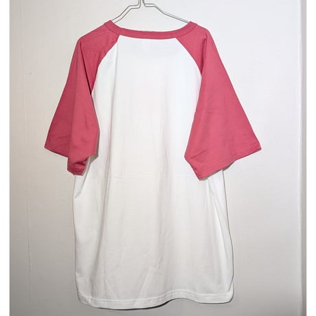 ピンクチラシラグランtee フラミンゴピンク