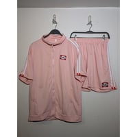 ロングタバコサイドラインたばこ刺繍ジャージセットアップ  pink