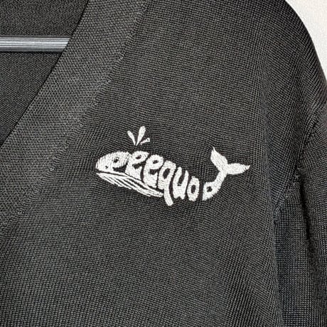peequod白鯨ロゴ刺繍カーディガン