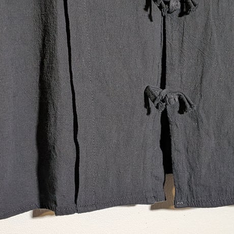 ネコちゃん刺繍5分袖チャイナシャツ