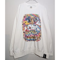 【受注生産】《まさかのさむかわコラボ》わんわん博物館〜WANPAKU〜ビッグシルエットスウェット　WHITE