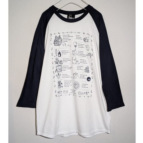 ファンシーレトロことわざ図鑑七分袖ラグランtee