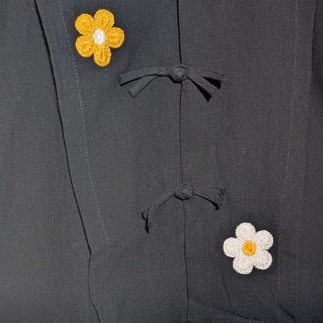 フラワー刺繍チャイナシャツ
