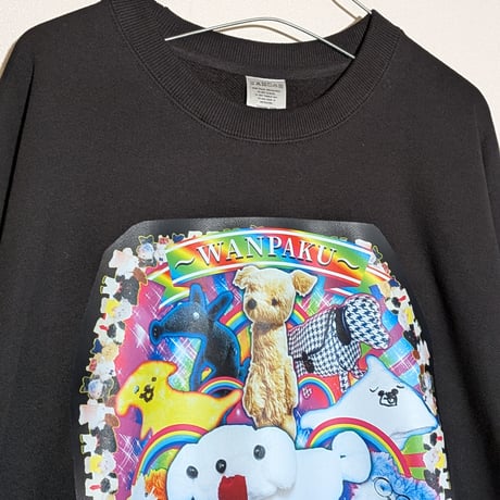 【受注生産】《まさかのさむかわコラボ》わんわん博物館〜WANPAKU〜ビッグシルエットスウェット　BLACK