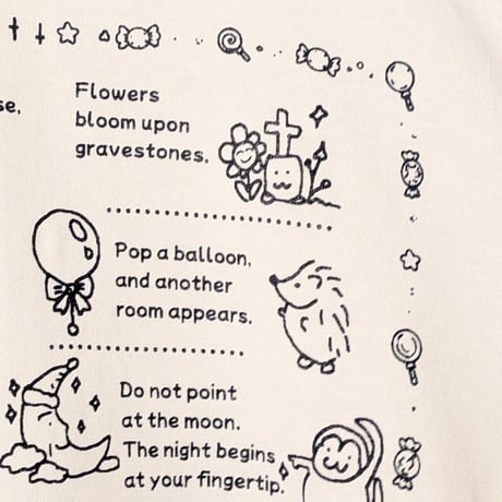 ファンシーレトロことわざ図鑑七分袖ラグランtee