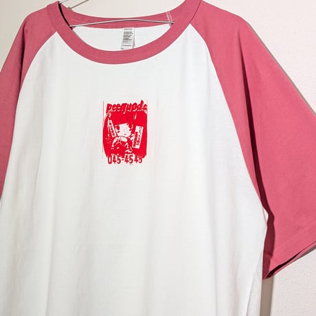 ピンクチラシラグランtee フラミンゴピンク