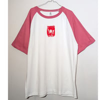 ピンクチラシラグランtee フラミンゴピンク