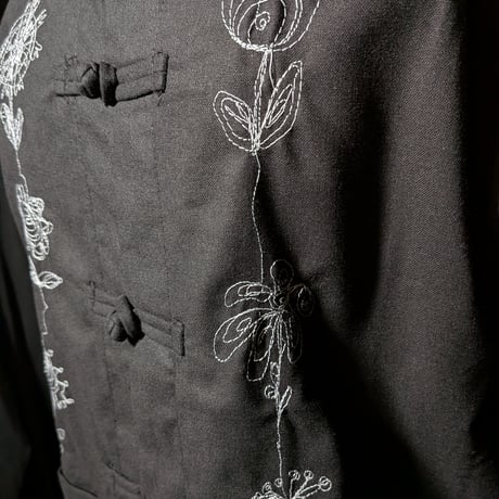 お花刺繍チャイナシャツ