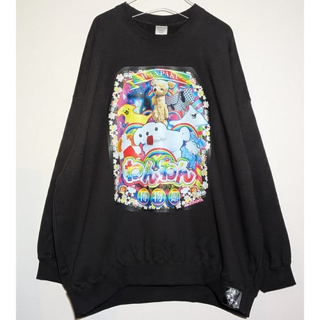 【受注生産】《まさかのさむかわコラボ》わんわん博物館〜WANPAKU〜ビッグシルエットスウェット　BLACK