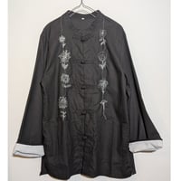 お花刺繍チャイナシャツ