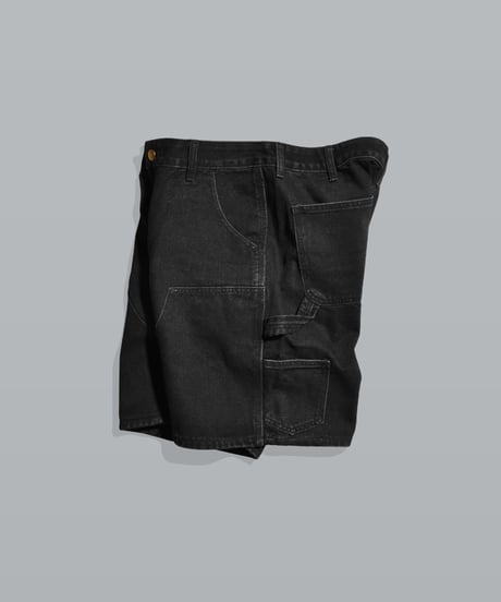 Double Knee Painter Denim Shorts / Black