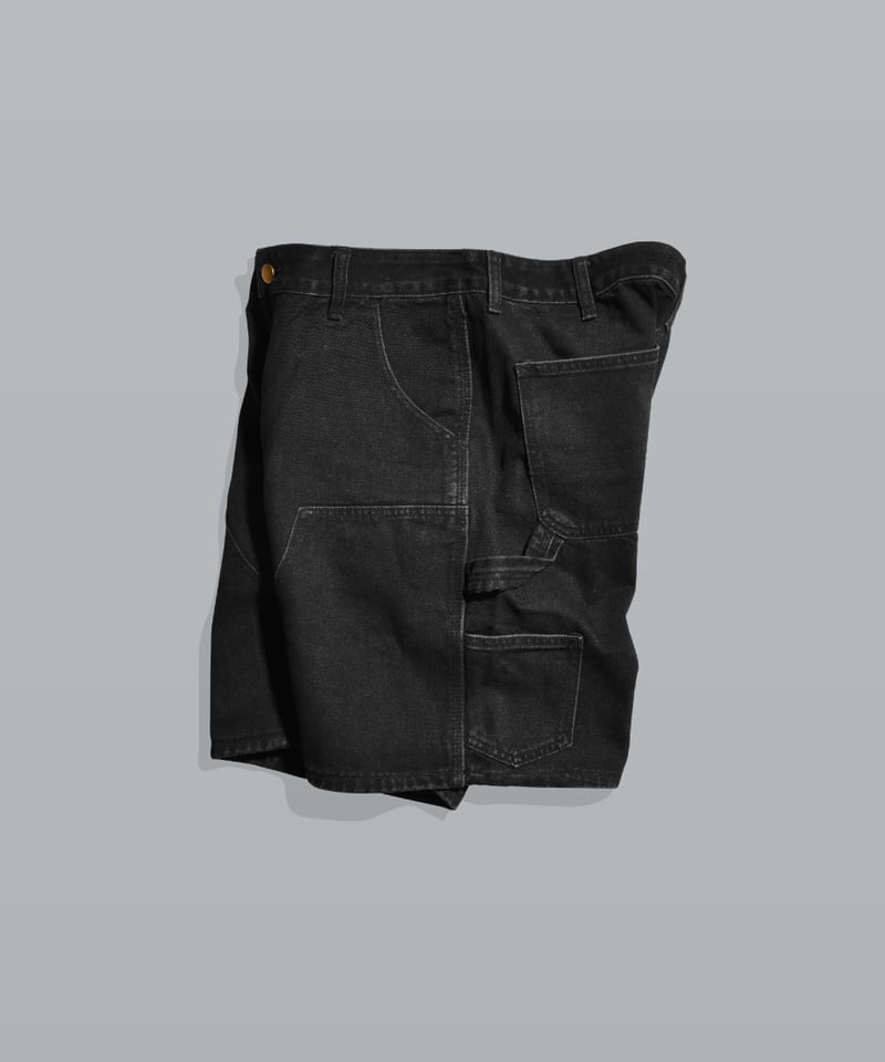 Double Knee Painter Denim Shorts / Black | Yout