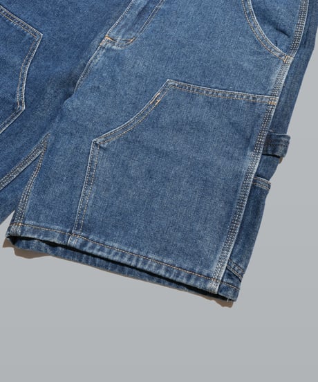 Double Knee Painter Denim Shorts / Indigo
