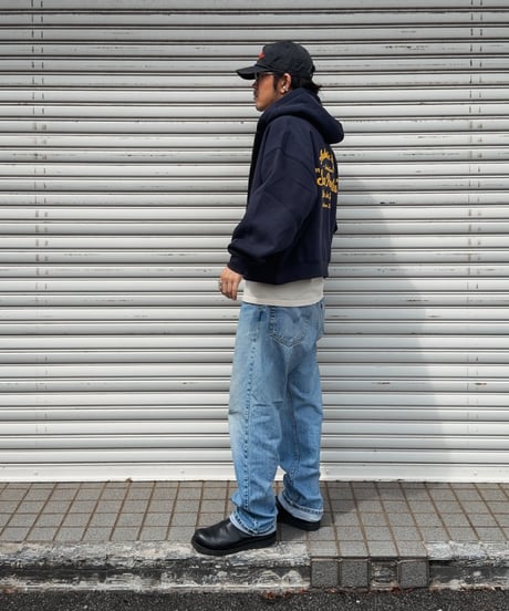 Alpha Shield Box Zip Hoodie / Navy