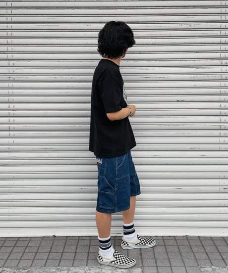 Double Knee Painter Denim Shorts / Indigo