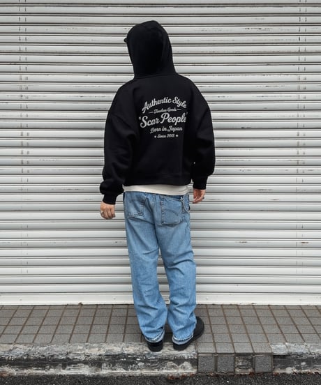 Alpha Shield Box Zip Hoodie / Black