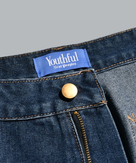 Double Knee Painter Denim Shorts / Indigo