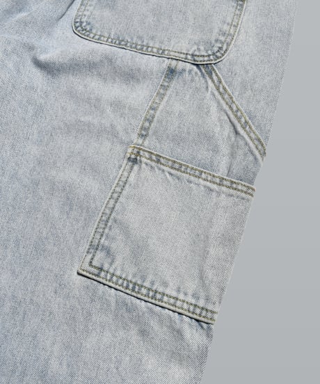 Double Knee Painter Denim Pants / Light Blue
