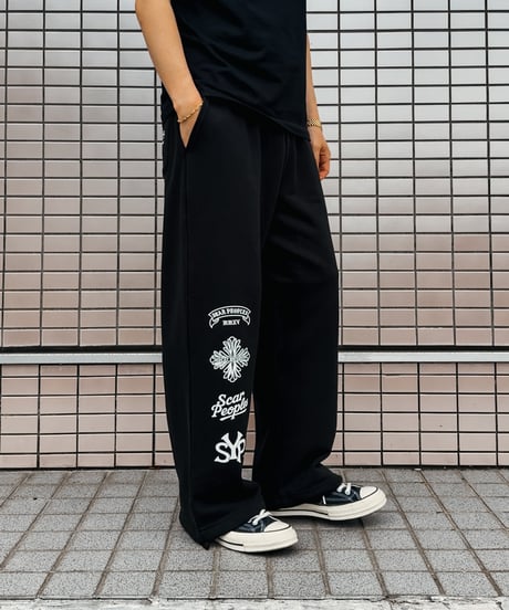 Multi Logo Wide Sweat Pants