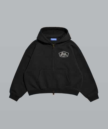 Alpha Shield Box Zip Hoodie / Black