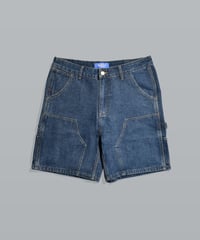 Double Knee Painter Denim Shorts / Indigo