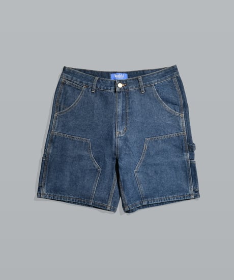 Double Knee Painter Denim Shorts / Indigo